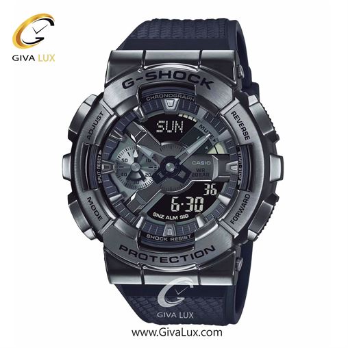 ساعت مچی اورجینال مردانه کاسیو Casio دو زمانه تیتانیوم | مشکی| مشکی-طوسی| کد رفرنس جی شاک G-Shock GM-110BB-1ADR