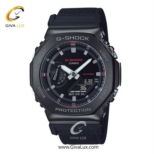 ساعت مچی اورجینال مردانه کاسیو Casio دو زمانه مشکی | مشکی| مشکی| کد رفرنس جی شاک G-Shock GM-2100CB-1A