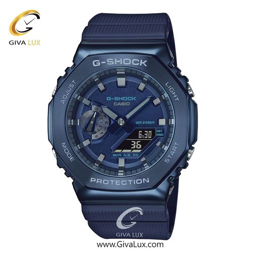 ساعت مچی اورجینال مردانه کاسیو Casio دو زمانه سرمه ای | سرمه ای| سرمه ای| کد رفرنس جی شاک G-Shock GM-2100N-2ADR