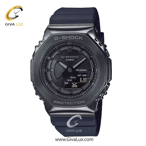 ساعت مچی اورجینال زنانه کاسیو Casio دو زمانه تیتانیوم | تیتانیوم(زغالی)| دودی|تیتانیوم| کد رفرنس جی شاک G-Shock GM-S2100B-8ADR