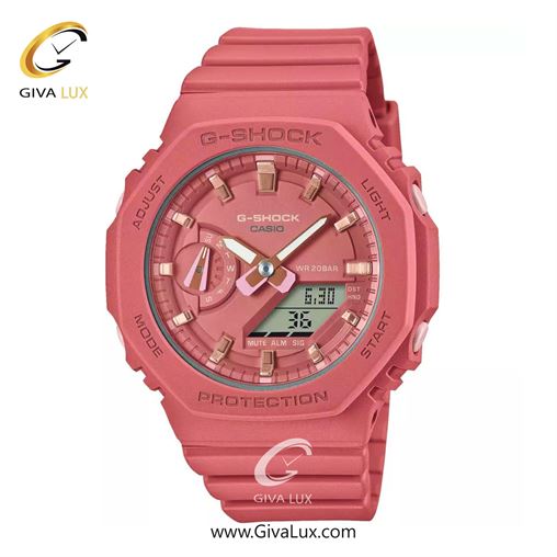 ساعت مچی اورجینال زنانه کاسیو Casio دو زمانه مشکی | صورتی| صورتی| کد رفرنس جی شاک G-Shock GMA-S2100-4A2DR