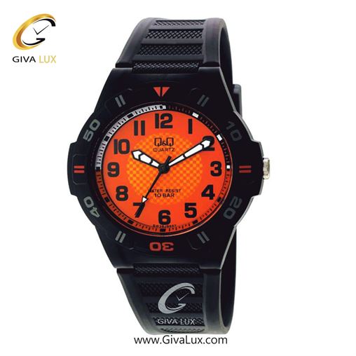 ساعت مچی اورجینال مردانه کیو اند کیو Q&Q مشکی | مشکی| نارنجی| کد رفرنس GW36J004Y
