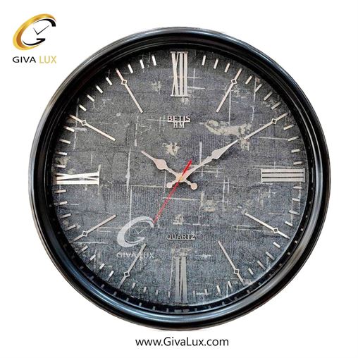 ساعت دیواری اورجینال بتیس PVC مشکی| کد رفرنس HM
