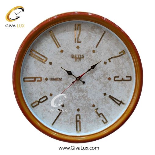 ساعت دیواری اورجینال بتیس PVC عسلی| کد رفرنس HN
