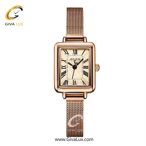 ساعت مچی اورجینال زنانه جولیوس رزگلد | رزگلد| کرم| کد رفرنس JA-1232D
