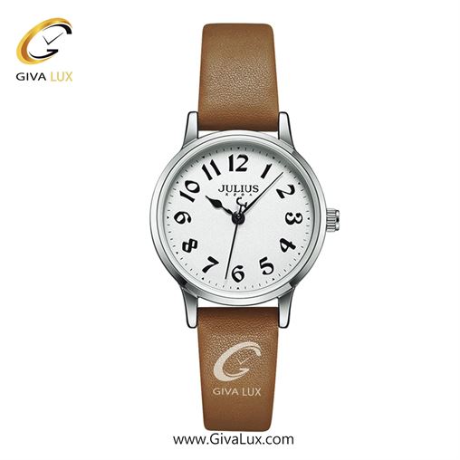 ساعت مچی اورجینال زنانه جولیوس نقره ای | قهوه ای| نقره ای| کد رفرنس JA-1234A