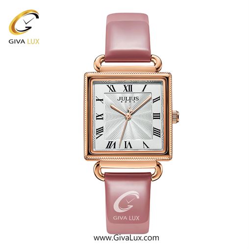 ساعت مچی اورجینال زنانه جولیوس رزگلد | کالباسی| نقره ای| کد رفرنس JA-1266B