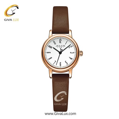 ساعت مچی اورجینال زنانه جولیوس رزگلد | قهوه ای| سفید| کد رفرنس JA-1337D
