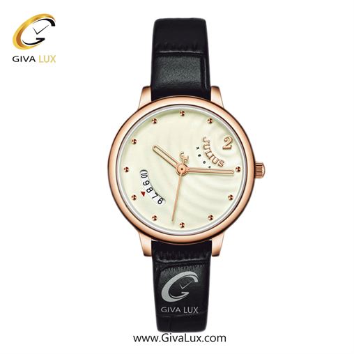 ساعت مچی اورجینال زنانه جولیوس رزگلد | مشکی| سفید صدفی| کد رفرنس JA-1391LD