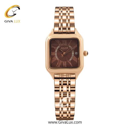 ساعت مچی اورجینال زنانه جولیوس رزگلد | رزگلد| قهوه ای| کد رفرنس JA-1513E