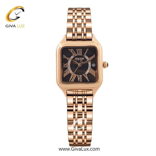 ساعت مچی اورجینال زنانه جولیوس رزگلد | رزگلد| مشکی| کد رفرنس JA-1513F
