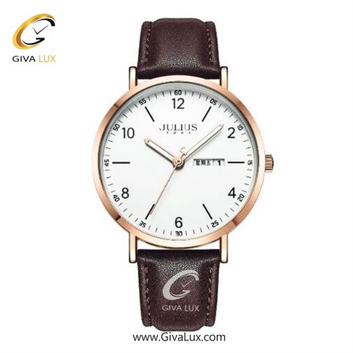 ساعت مچی اورجینال زنانه جولیوس رزگلد | قهوه ای| سفید| کد رفرنس JA-1516C