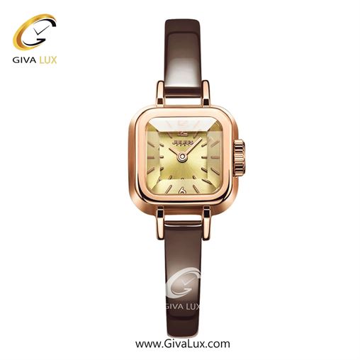 ساعت مچی اورجینال زنانه جولیوس رزگلد | قهوه ای| طلایی| کد رفرنس JA-496C