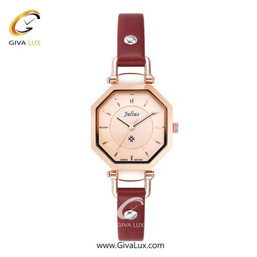 ساعت مچی اورجینال زنانه جولیوس رزگلد | زرشکی| رزگلد| کد رفرنس JA-750C