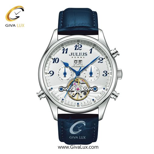 ساعت مچی اورجینال مردانه جولیوس سه موتوره فول تایم نقره ای | سرمه ای| نقره ای| کد رفرنس JAH-154B