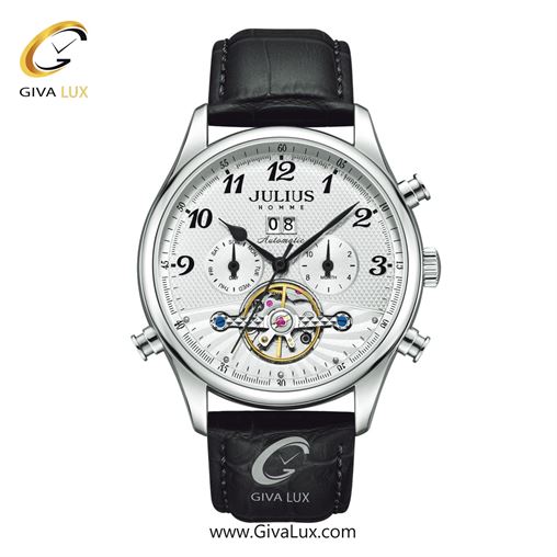 ساعت مچی اورجینال مردانه جولیوس سه موتوره فول تایم نقره ای | مشکی| نقره ای| کد رفرنس JAH-154C