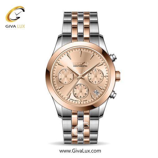 ساعت مچی اورجینال زنانه سیکو (کانتیننتال) | Seiko (Continental) سه موتوره کرنوگراف رزگلد | رزگلد-نقره ای| رزگلد| کد رفرنس 0425
