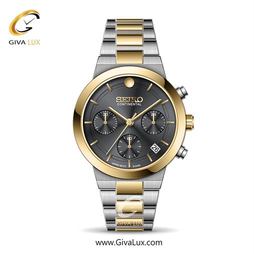 ساعت مچی اورجینال زنانه سیکو (کانتیننتال) | Seiko (Continental)  سه موتوره کرنوگراف طلایی | طلایی-نقره ای| دودی|تیتانیوم| کد رفرنس 0426