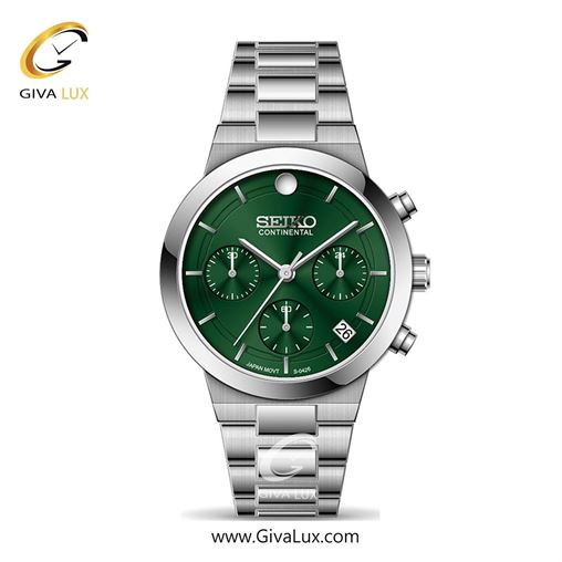 ساعت مچی اورجینال زنانه سیکو (کانتیننتال) | Seiko (Continental)  سه موتوره کرنوگراف نقره ای | نقره ای| سبز یشمی تیره| کد رفرنس 0426