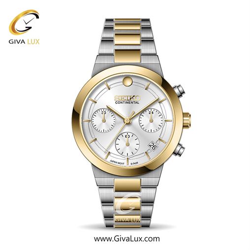 ساعت مچی اورجینال زنانه سیکو (کانتیننتال) | Seiko (Continental)  سه موتوره کرنوگراف طلایی | نقره ای-طلایی| نقره ای| کد رفرنس 0426