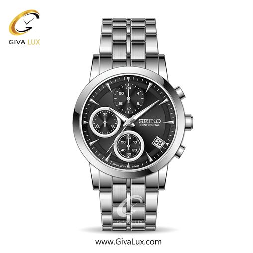 ساعت مچی اورجینال زنانه سیکو (کانتیننتال) | Seiko (Continental) سه موتوره کرنوگراف نقره ای | نقره ای| مشکی| کد رفرنس 0428