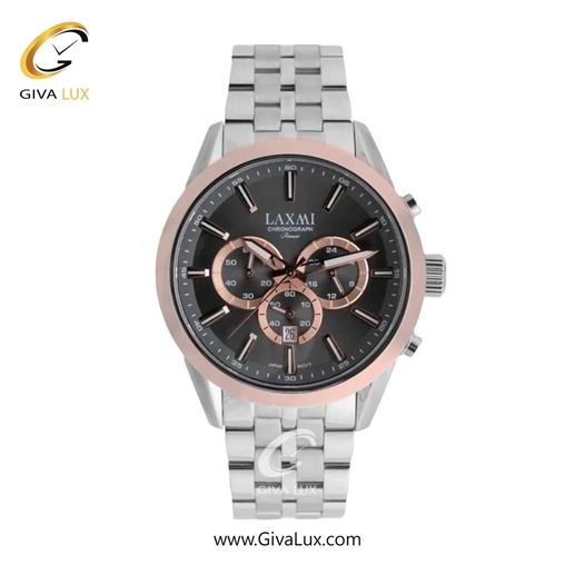 ساعت مچی اورجینال زنانه لاکسمی سه موتوره کرنوگراف رزگلد | نقره ای| دودی|تیتانیوم| کد رفرنس 8543-15L