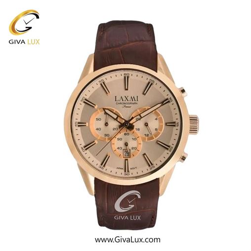 ساعت مچی اورجینال زنانه لاکسمی سه موتوره کرنوگراف رزگلد | قهوه ای| رزگلد| کد رفرنس 8543-6L