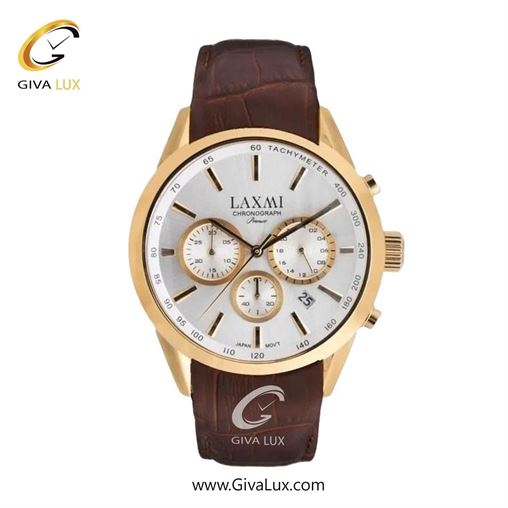 ساعت مچی اورجینال زنانه لاکسمی سه موتوره کرنوگراف طلایی | قهوه ای| نقره ای| کد رفرنس 8544-2L