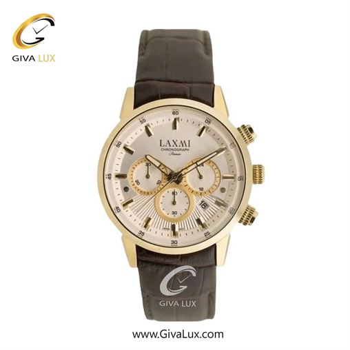 ساعت مچی اورجینال زنانه لاکسمی سه موتوره کرنوگراف رزگلد | قهوه ای| نقره ای| کد رفرنس 8546-1L L8546-12.jpg
