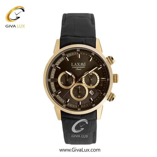 ساعت مچی اورجینال زنانه لاکسمی سه موتوره کرنوگراف طلایی | مشکی| قهوه ای| کد رفرنس 8546-19L