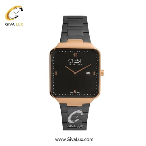 ساعت مچی اورجینال زنانه کرست رزگلد | تیتانیوم| مشکی| کد رفرنس Crest 9053-10