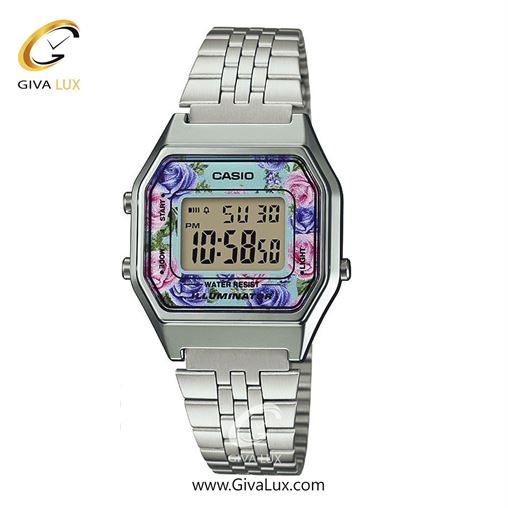 ساعت مچی اورجینال زنانه-یونیسکس-مردانه کاسیو Casio نقره ای | نقره ای| گلدار/طرحدار| کد رفرنس LA680WA-2CDF