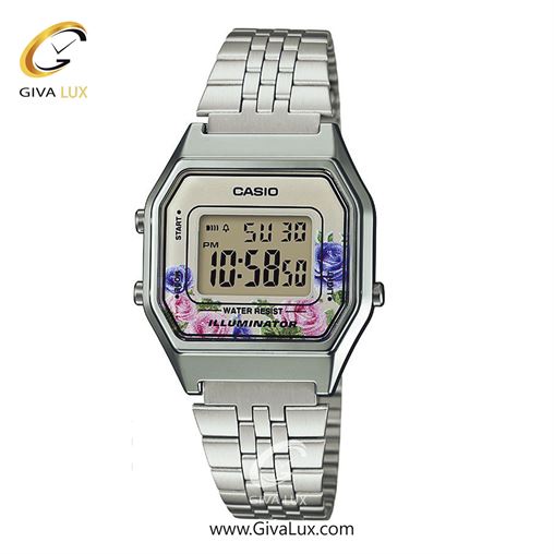 ساعت مچی اورجینال زنانه-مردانه-یونیسکس کاسیو Casio نقره ای | نقره ای| گلدار/طرحدار| کد رفرنس LA680WA-4CDF