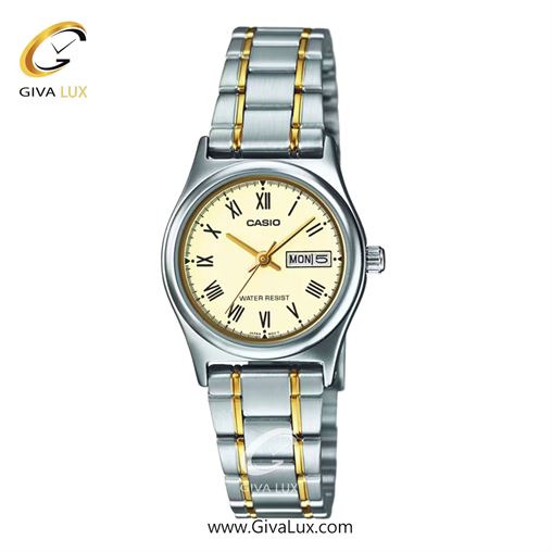 ساعت مچی اورجینال زنانه کاسیو Casio نقره ای | طلایی-نقره ای| کرم| کد رفرنس LTP-V006SG-9BUDF