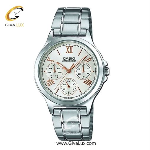 ساعت مچی اورجینال زنانه کاسیو Casio سه موتوره فول تایم نقره ای | نقره ای| مشکی| کد رفرنس LTP-V300D-1A2UDF LTP-V300D-7A2UDF.jpg