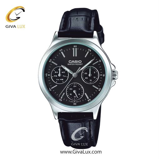 ساعت مچی اورجینال زنانه کاسیو Casio سه موتوره فول تایم نقره ای | مشکی| مشکی| کد رفرنس LTP-V300L-1A