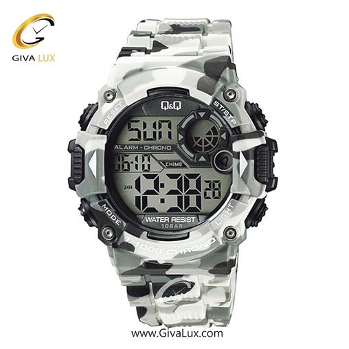 ساعت مچی اورجینال مردانه کیو اند کیو Q&Q چریکی-سفید-طوسی | چریکی-طوسی-سفید| مشکی| کد رفرنس M146J005Y