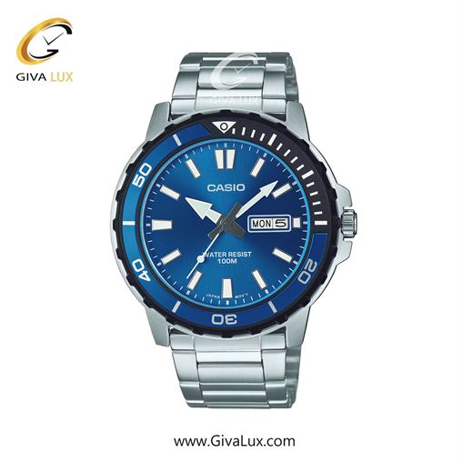 ساعت مچی اورجینال مردانه کاسیو Casio نقره ای-آبی | نقره ای| آبی| کد رفرنس MTD-125D-2A1VDF