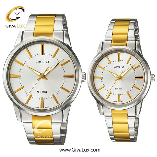 ساعت مچی اورجینال ست کاسیو Casio نقره ای | طلایی-نقره ای| نقره ای| کد رفرنس MTP-1303SG-7AVDF!LTP-1303SG-7AVDF