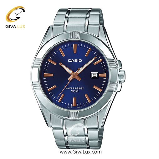 ساعت مچی اورجینال مردانه کاسیو Casio نقره ای | نقره ای| سرمه ای| کد رفرنس MTP-1308D-2AVDF