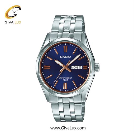 ساعت مچی اورجینال مردانه کاسیو Casio نقره ای | نقره ای| سرمه ای| کد رفرنس MTP-1335D-2A2