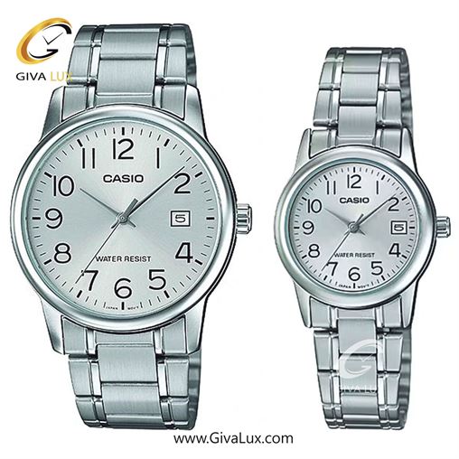 ساعت مچی اورجینال ست کاسیو Casio نقره ای | نقره ای| مشکی| کد رفرنس زنانه: LTP-V002D-1BUDF، مردانه: MTP-V002D-1BUDF MTP-V002D-7BUDF--LTP-V002D-7BUDF.jpg