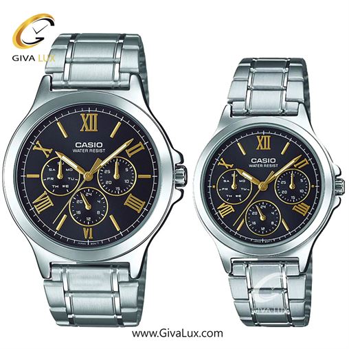 ساعت مچی اورجینال ست کاسیو Casio سه موتوره فول تایم نقره ای | نقره ای| سفید| کد رفرنس زنانه: LTP-V006D-7B2UDF، مردانه: MTP-V006D-7B2UDF MTP-V300D-1A2UDF--LTP-V300D-1A2UDF.jpg