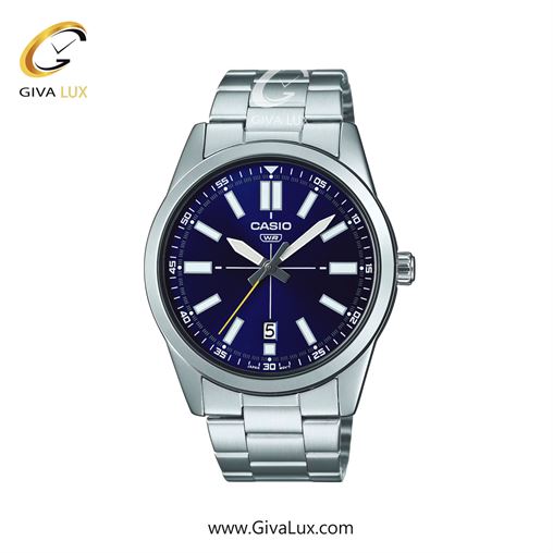 ساعت مچی اورجینال مردانه کاسیو Casio نقره ای | نقره ای| سرمه ای| کد رفرنس MTP-VD02D-2EUDF