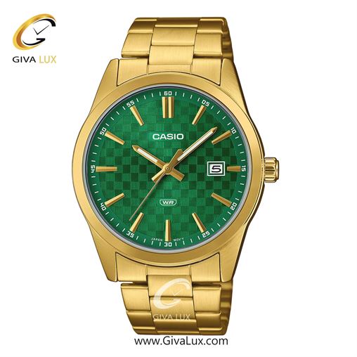 ساعت مچی اورجینال مردانه کاسیو Casio طلایی | طلایی| سبز| کد رفرنس MTP-VD03G-3AUDF
