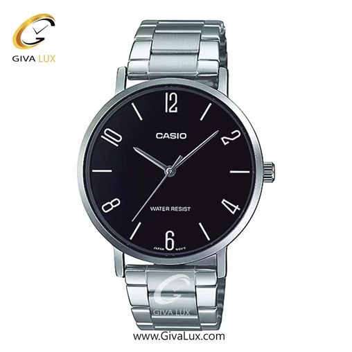 ساعت مچی اورجینال مردانه کاسیو Casio نقره ای | نقره ای| مشکی| کد رفرنس MTP-VT01D-1B2UDF