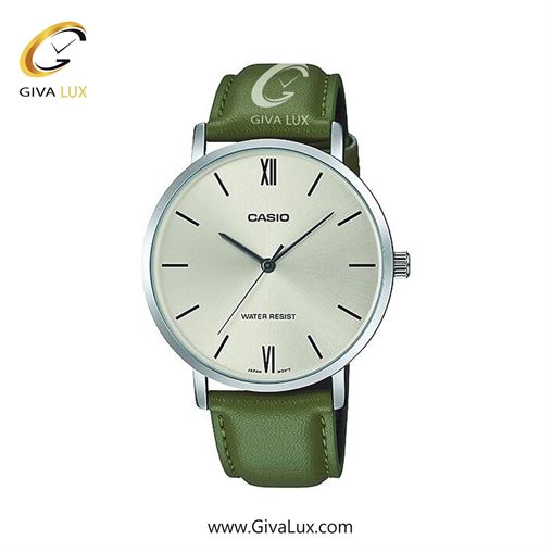 ساعت مچی اورجینال مردانه کاسیو Casio نقره ای | سبز| شیری| کد رفرنس MTP-VT01L-3BUDF