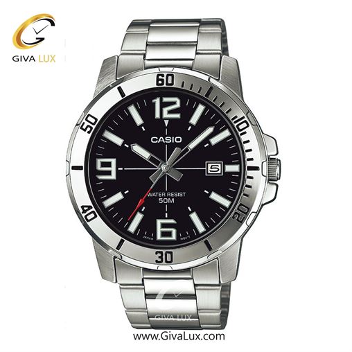 ساعت مچی اورجینال مردانه کاسیو Casio نقره ای | نقره ای| مشکی| کد رفرنس MTP-VD01D-1BVUDF