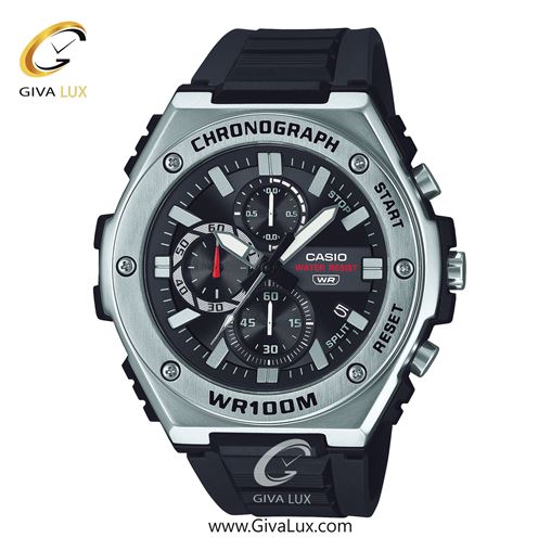 ساعت مچی اورجینال مردانه کاسیو Casio سه موتوره کرنوگراف نقره ای | مشکی| مشکی| کد رفرنس MWA-300H-1AVDF