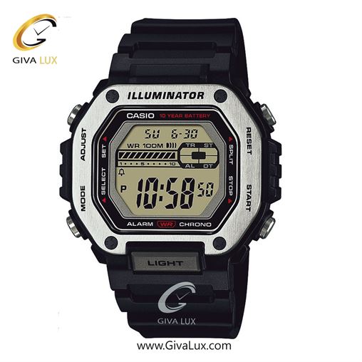 ساعت مچی اورجینال مردانه کاسیو Casio مشکی-نقره ای | مشکی| مشکی| کد رفرنس MWD-110H-1AVDF